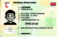 Medium Size United Kingdom UK-PROVISIONAL - High Quality Scannable ID