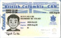 Medium Size Canada British Columbla (BC-SC) - High Quality Scannable ID